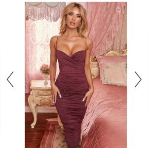 Oh Polly rushed midi dress